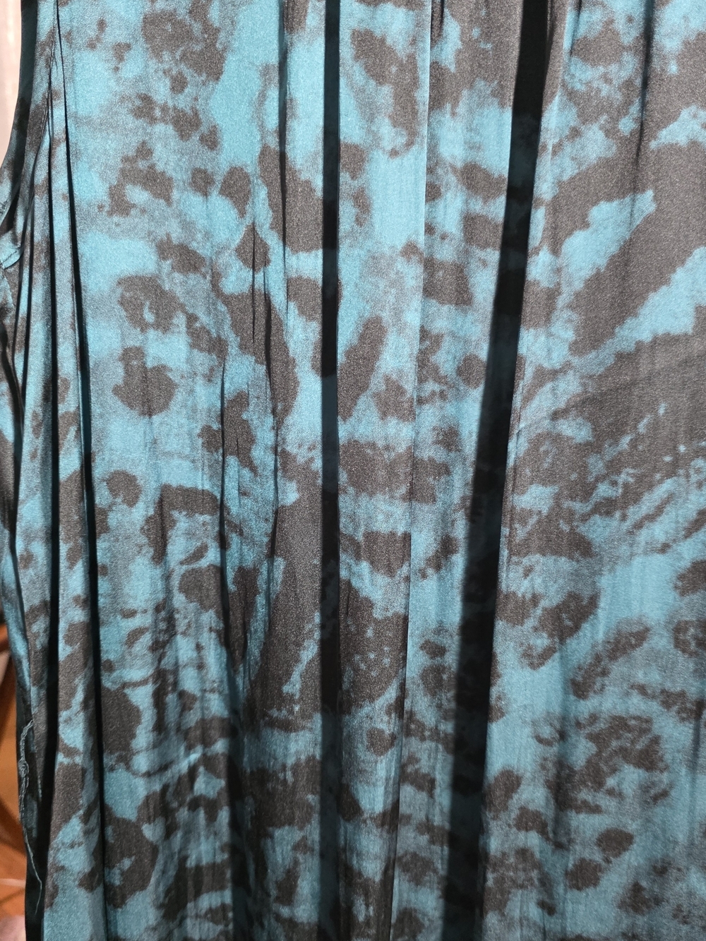 123 Paris Silk Sleeveless Teal and Black Maxi Dress Medium - Picture 4 of 9